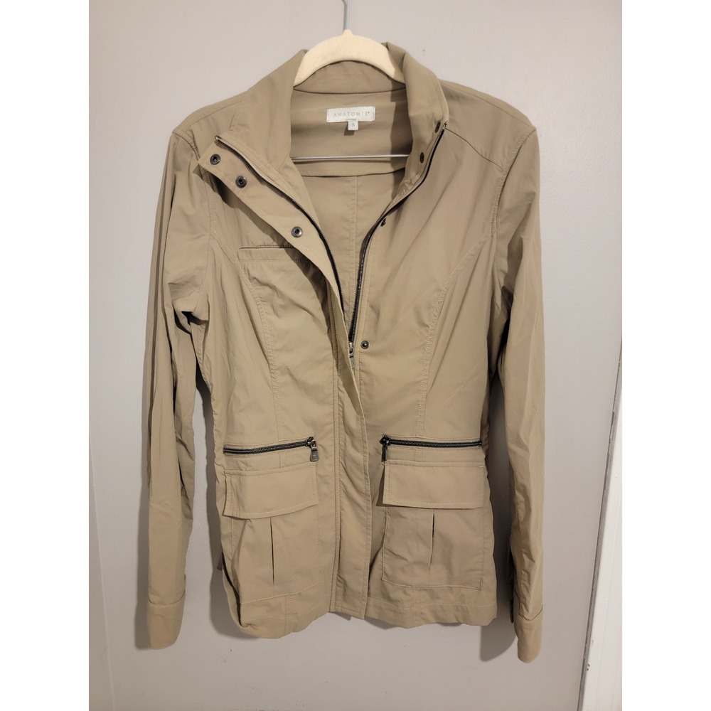 Anatomie Kenya Safari Jacket Khaki Tan Lightweight Travel Coat Women Small
